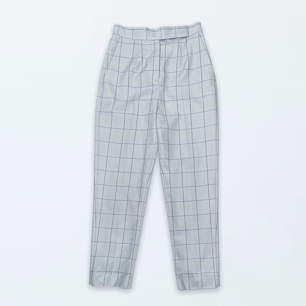 CAMILLA AND MARC 2 Blue Checks Trouser Pants Office Wear Dress Pants High‎ Rise